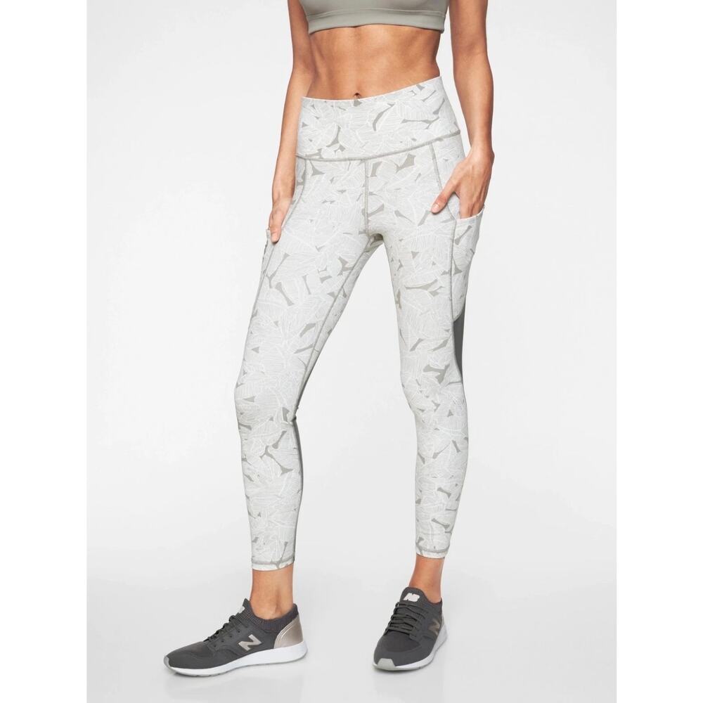 Athleta Palm All in 7/8 Tight Silver Grey - Size: Small